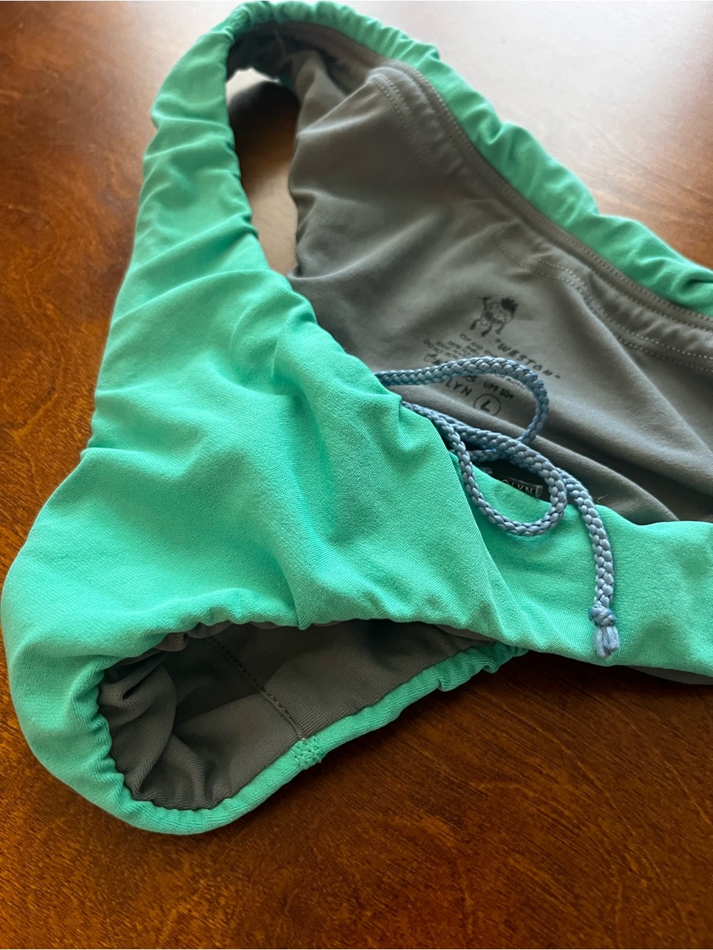 Jolyn Clothing Teal and Gray Women's Bikini Bottoms